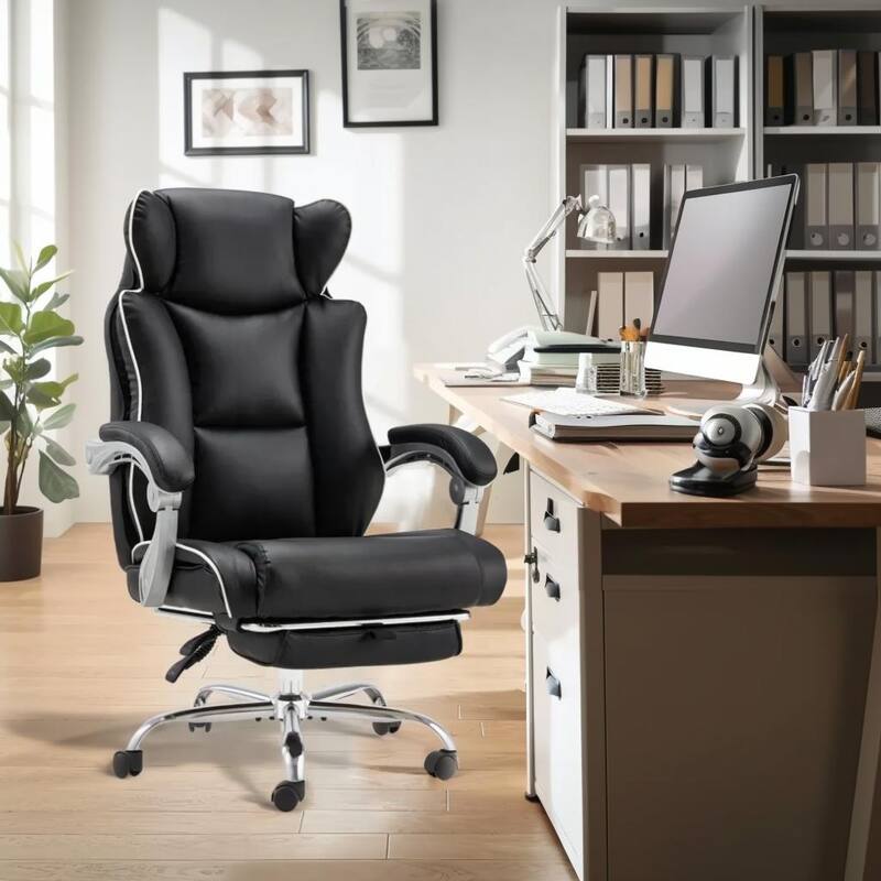 Ergonomic High Back Office Chair w/ Footrest, Linkage Armrests, Lumbar Support