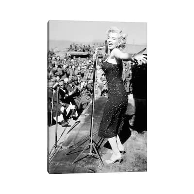 iCanvas "Marilyn Monroe Black And White Crowd Stopper 3" by Radio Days Canvas Print
