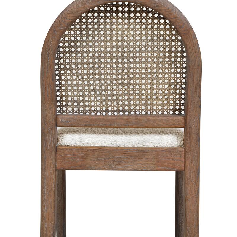 Curved Back Cane Rattan Counter Stool Set