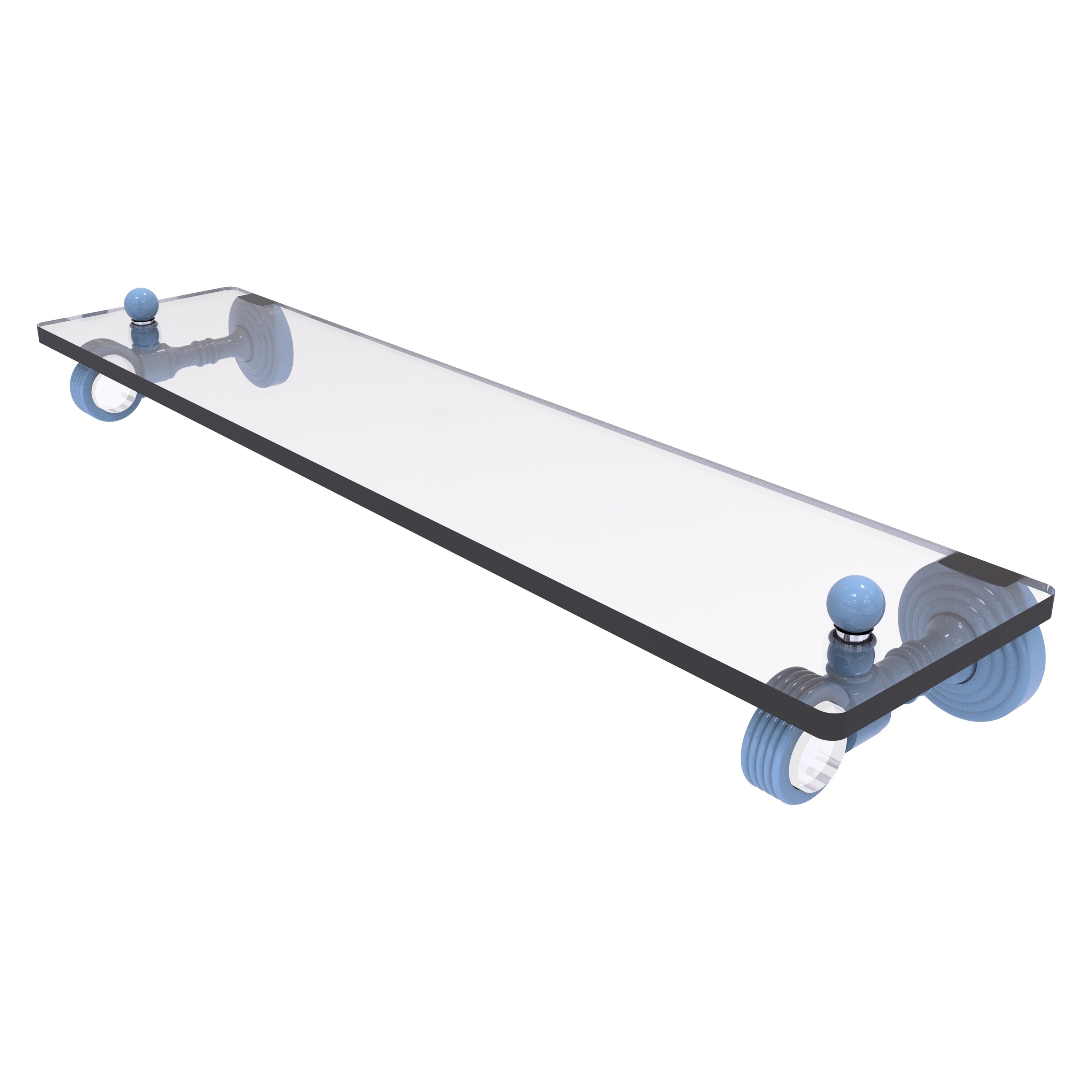 Allied Brass Pacific Grove Collection 16 Inch Glass Shelf with Grooved Accents