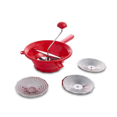Fantes Fruit Vegetable Mill, 4 Disc Blades, Made in Italy, 2.85-Quart Capacity, The Italian Market Original since 1906