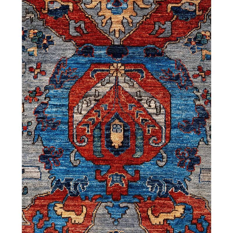 Serapi One-of-a-Kind Hand-Knotted Area Rug - Gray - 9' 0" x 11' 7"