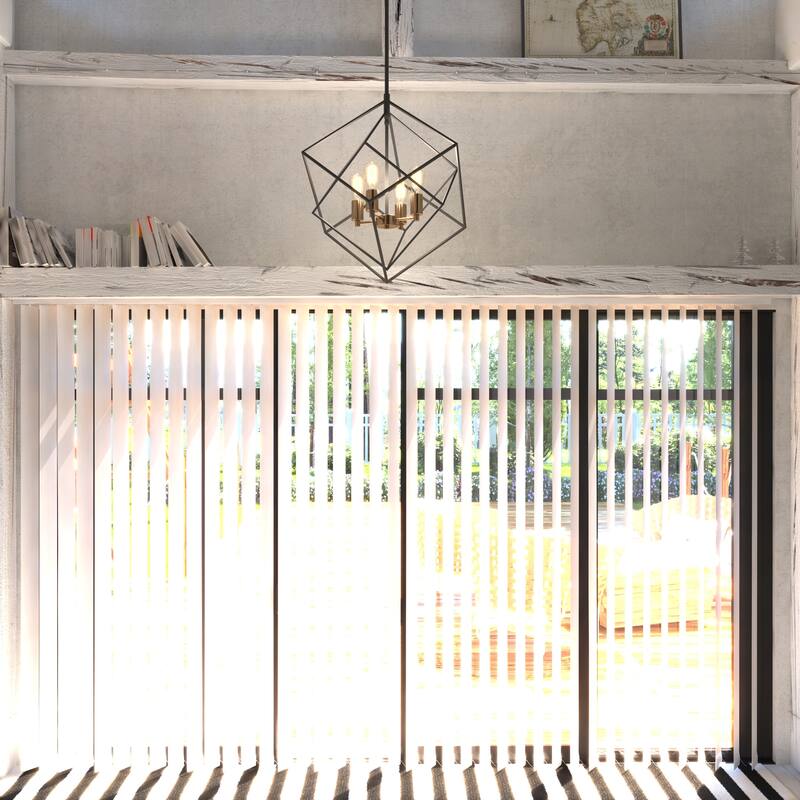 Rad 4 Light Mid-Century Modern Geometric Cage Bulb Pendant