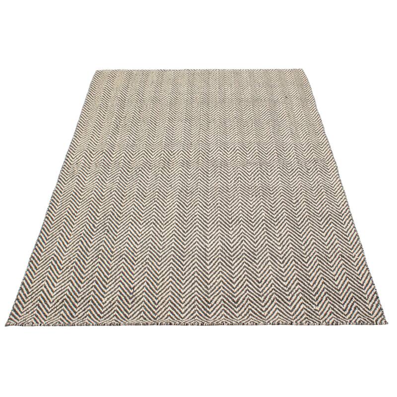 ECARPETGALLERY Hand Tufted Sienna Grey Wool Rug - 6'0 x 9'0
