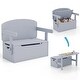preview thumbnail 22 of 29, Costway 3-in-1 Kids Convertible Storage Bench Wood Activity Table and - See Details Grey