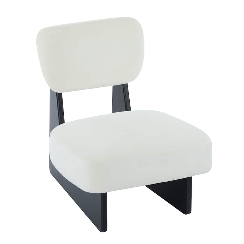 [Set of 2] Modern Polyester Lounge Chairs - Sturdy Wood Base, Minimalist Design.