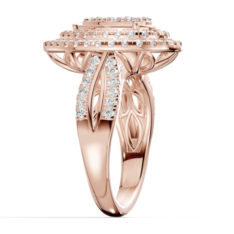 AEON Aurelia Radiance Pear 1.00ct Lab Grown Diamond Cluster Double Halo Ring