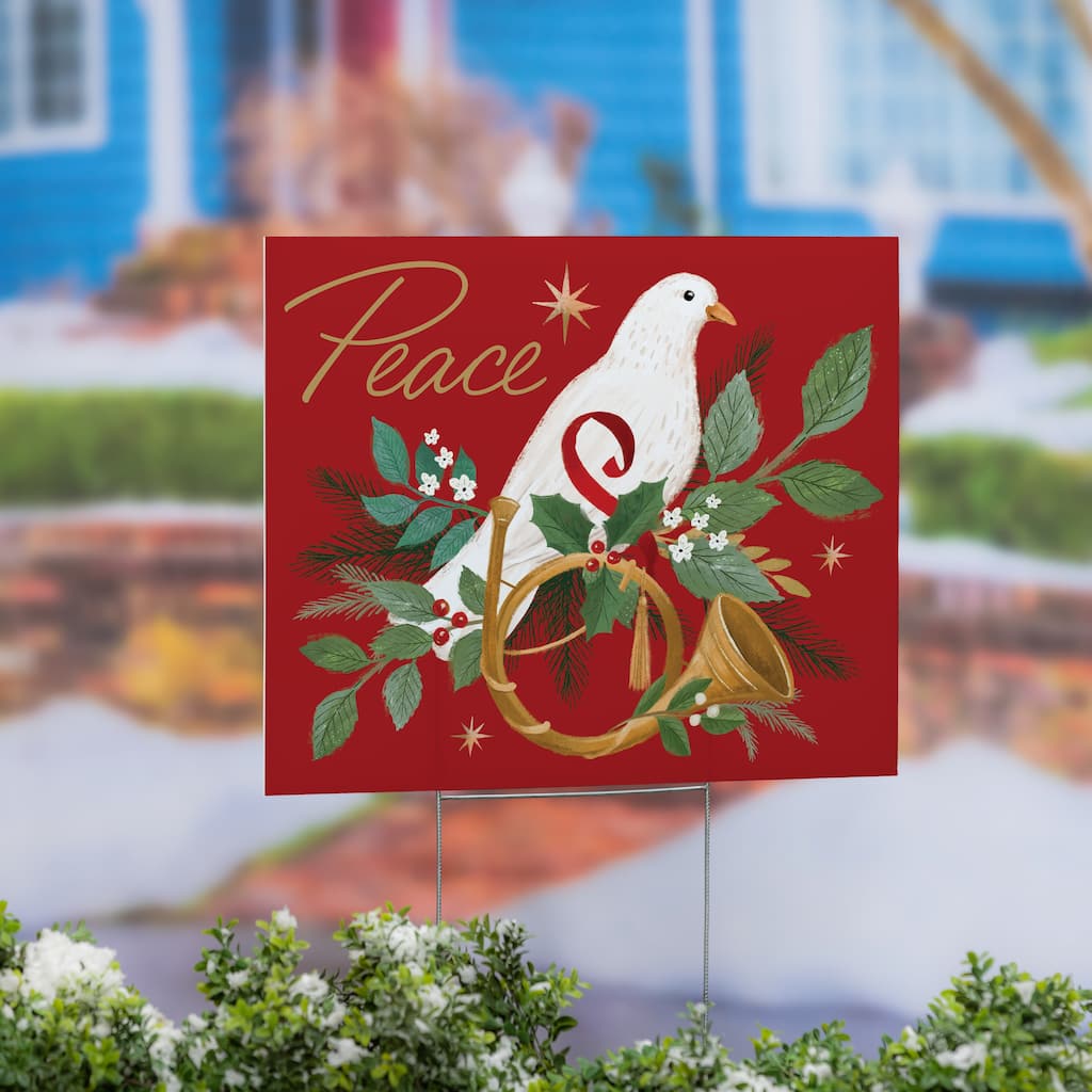 Dove of Peace Yard Sign - 24" x 18" - Multicolor