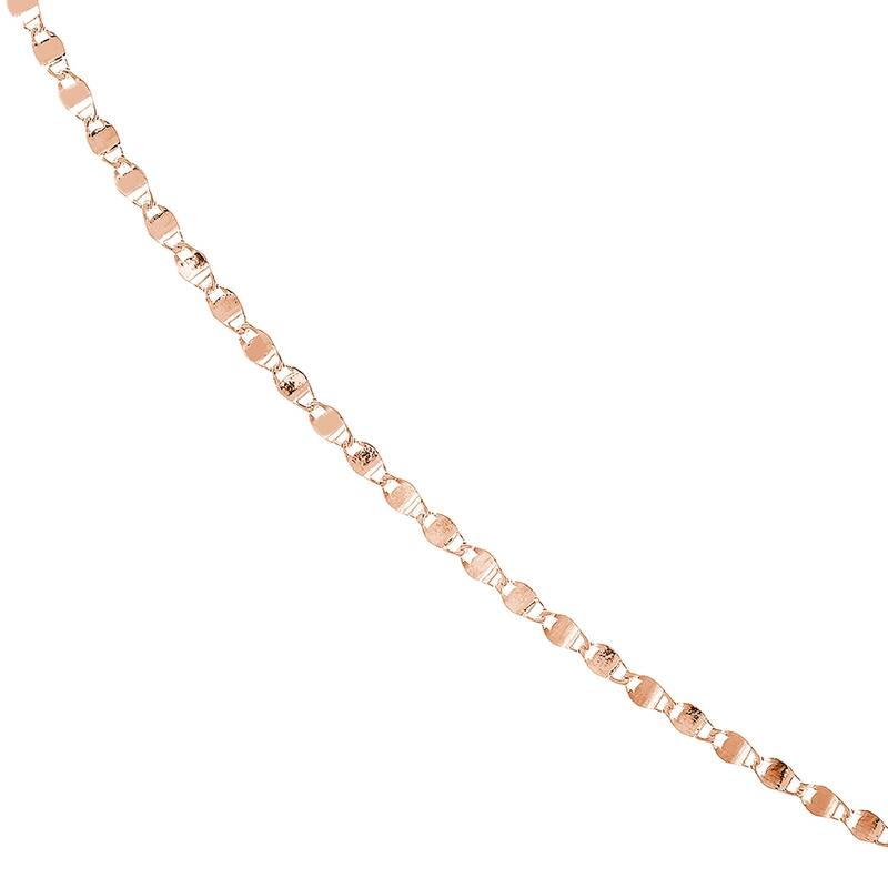 Curata 14k Rose Gold 2.7mm Chain Bracelet Lobster Lock Closure 7.50 Inch
