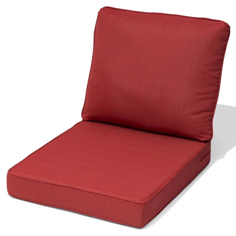 27.6 in x 24.4 in Crestlive Products Outdoor Deep Seat Cushion Chair Set - 1PC - CHILI