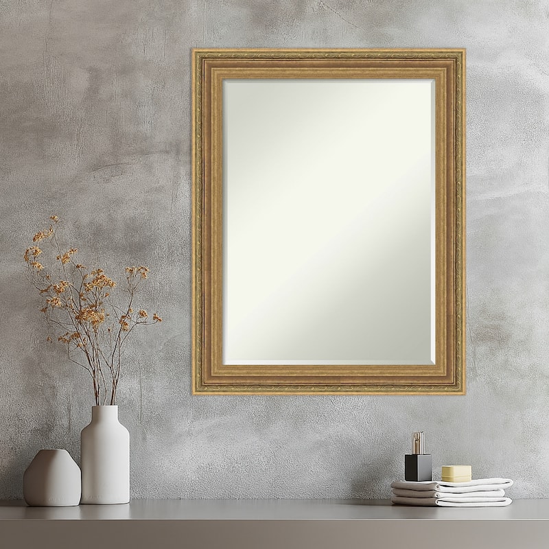 Elliot Half-Inch-Bevel Framed Wall Mirror - Elliot Gold - 23 x 29 in
