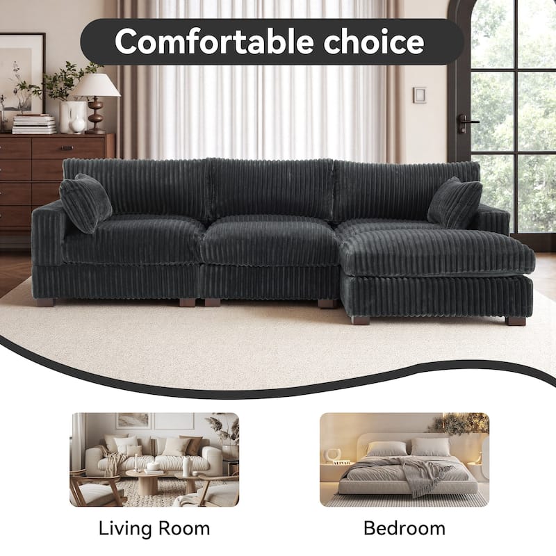 Oversized Plush Modular Sectional Sofa Set L Shaped Couch