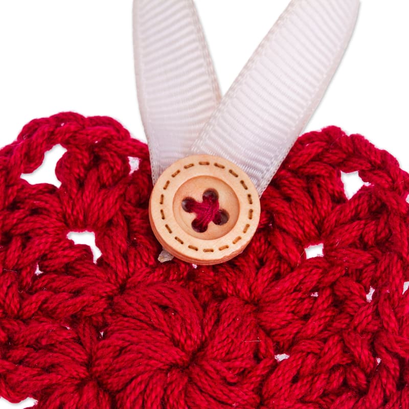 Novica Handmade Red Sensations Crocheted Ornaments (Set Of 4)
