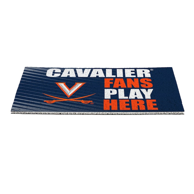 28 in. x 16 in. University of Virginia "Fans Play Here" PVC Door Mat
