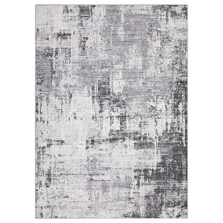 Abstract Impression Foldable Printed Area Rug 100% Polyester Washable Backing for Living Room