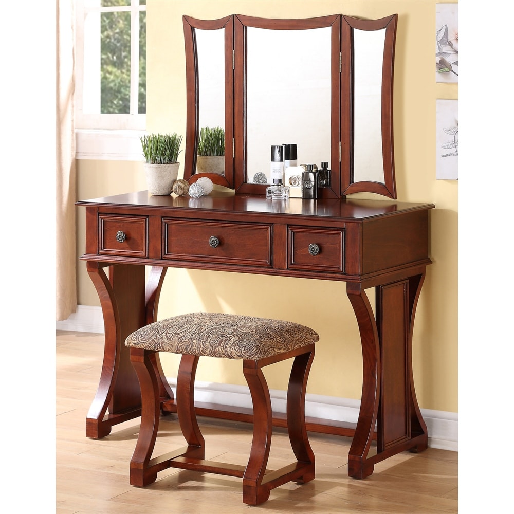 Cherry wood best sale makeup vanity