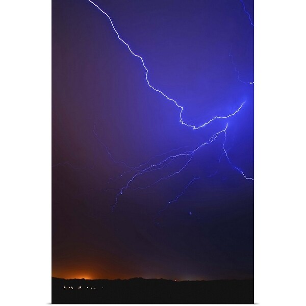 "Lightning bolts captured." Poster Print