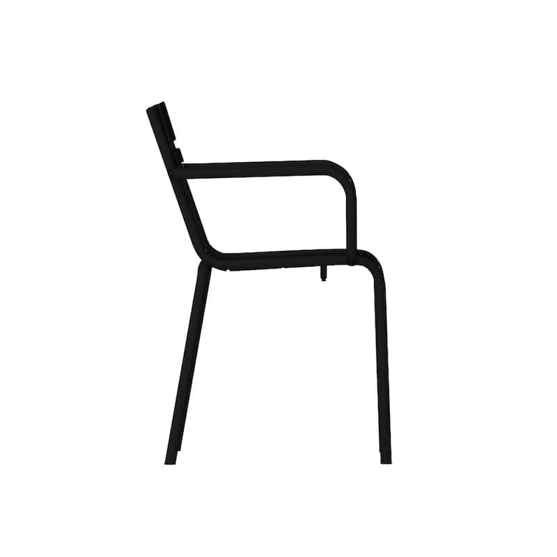 2PK Modern Commercial Grade 2 Slat Indoor/Outdoor Steel Stack Chairs