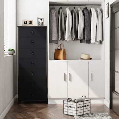 Slim Tall Vertical 7-Drawer Chest Dresser Closet Storage Organizer Unit for Bedroom