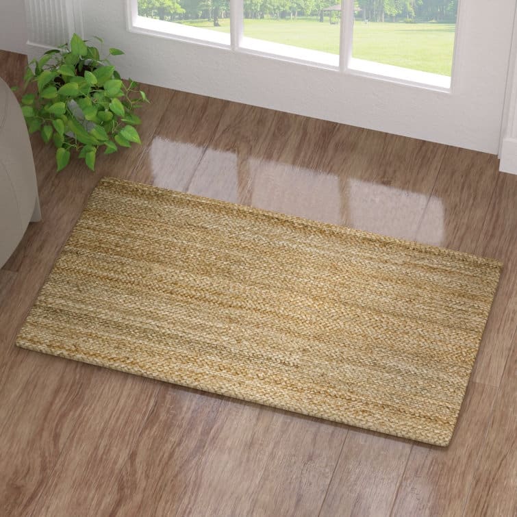 Jute Hand Braided Zigzag Stitch Natural Fibers Farmhouse Style Area Rug