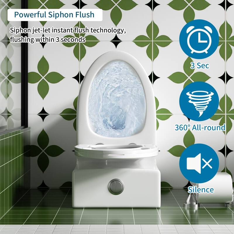 1.1/1.6Tornado Flush One-Piece Toilets,Button on the Tank top,Water-Saving Elongated Comfort Height Floor Mounted