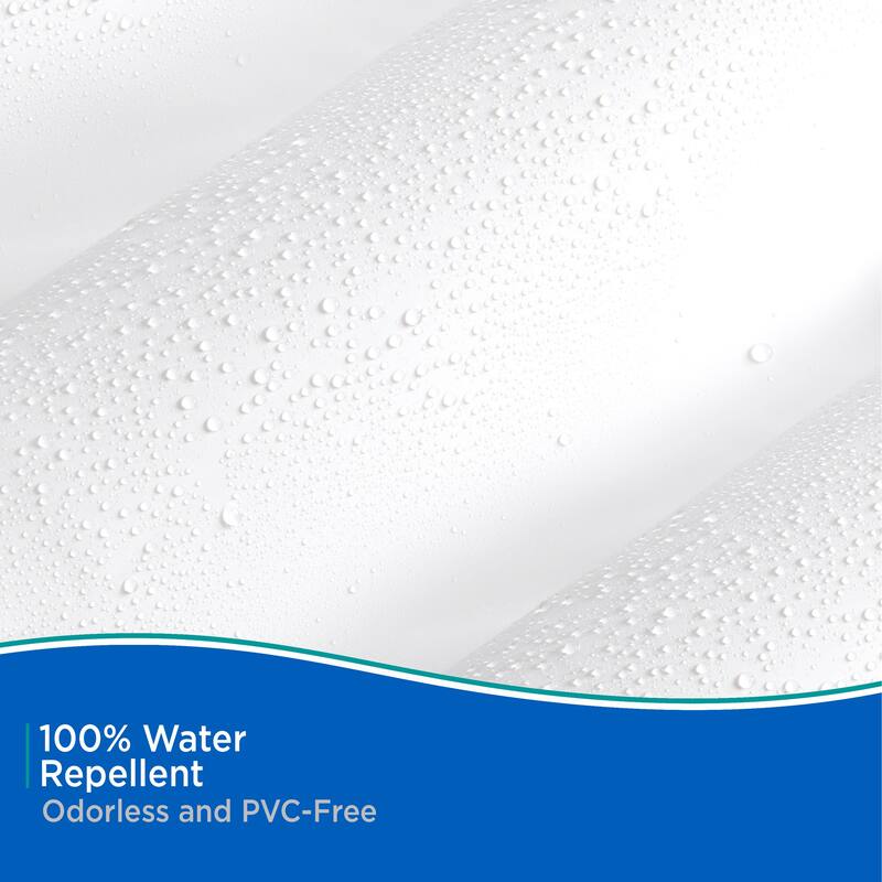 Kenney Water Repellant Fabric Shower Curtain, 70" W x 72" H - White