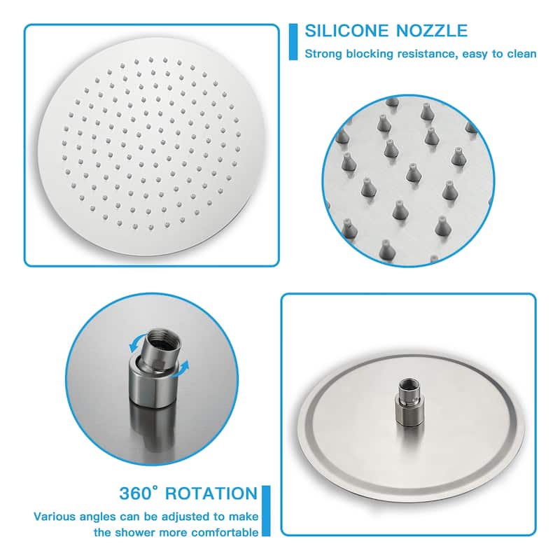 Topcraft 10-Inch Wall Mounted Round Shower System with Rough-in Valve - 10*10
