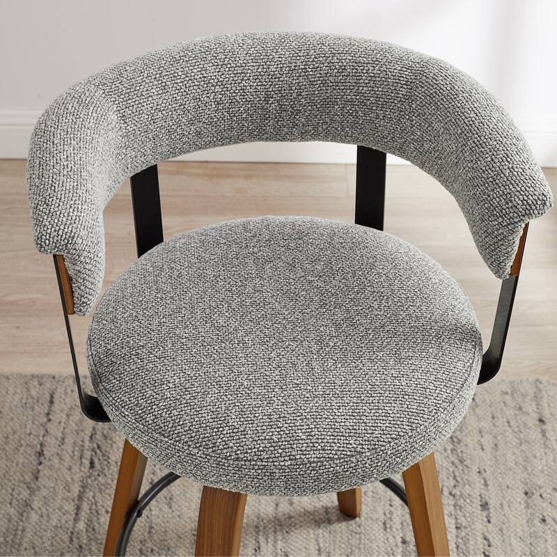 Art Leon Swivel Bar Stool Counter Height Chair with Wood Frame(set of 2)