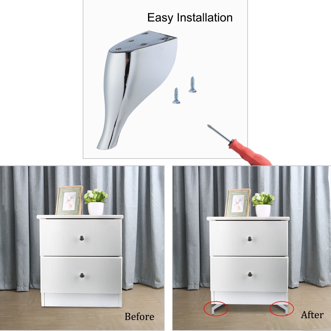 Shop 4 7 Inch Zinc Alloy Furniture Legs Feet For Sofa Couch Chair Desk Closet Cabinet Feet Replacement Silver Tone Set Of 4 On Sale Free Shipping Today Overstock 28852016