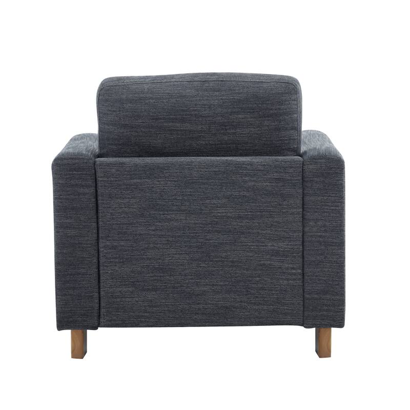 Roomfitters Upholstered Armchair with Wood Frame, Modern Fabric Lounge Accent Chair