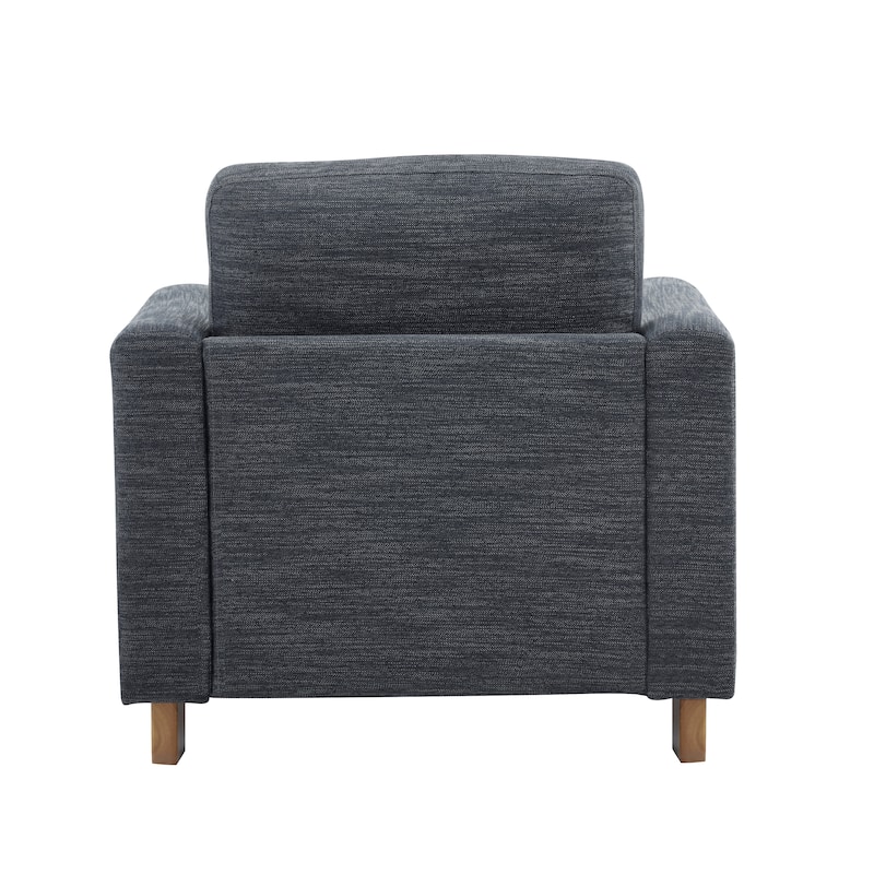 Rustic Upholstered Chair Charcoal Natural Side Chair Reception Chair, Accent Chair Sofa Chair with Wood Legs