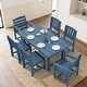 preview thumbnail 3 of 10, 7-Piece HDPE Outdoor Dining Set 66.9''L Table with 6 Chairs
