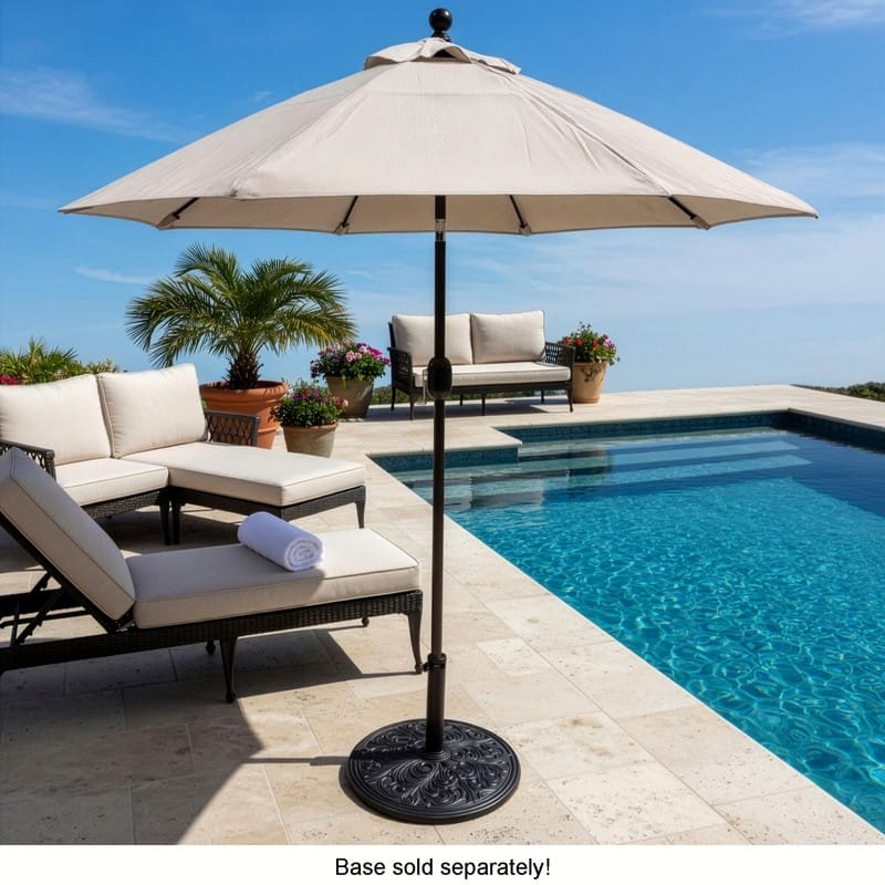 Tropishade 7.5' Market Umbrella with Sunbrella 7722 Ant Beige Rib