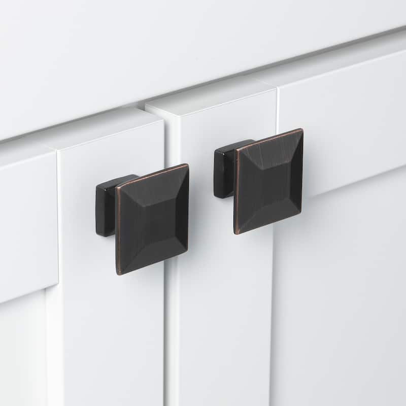 GlideRite 1.375-inch Oil Rubbed Bronze Square Cabinet Knobs (Case of 25)