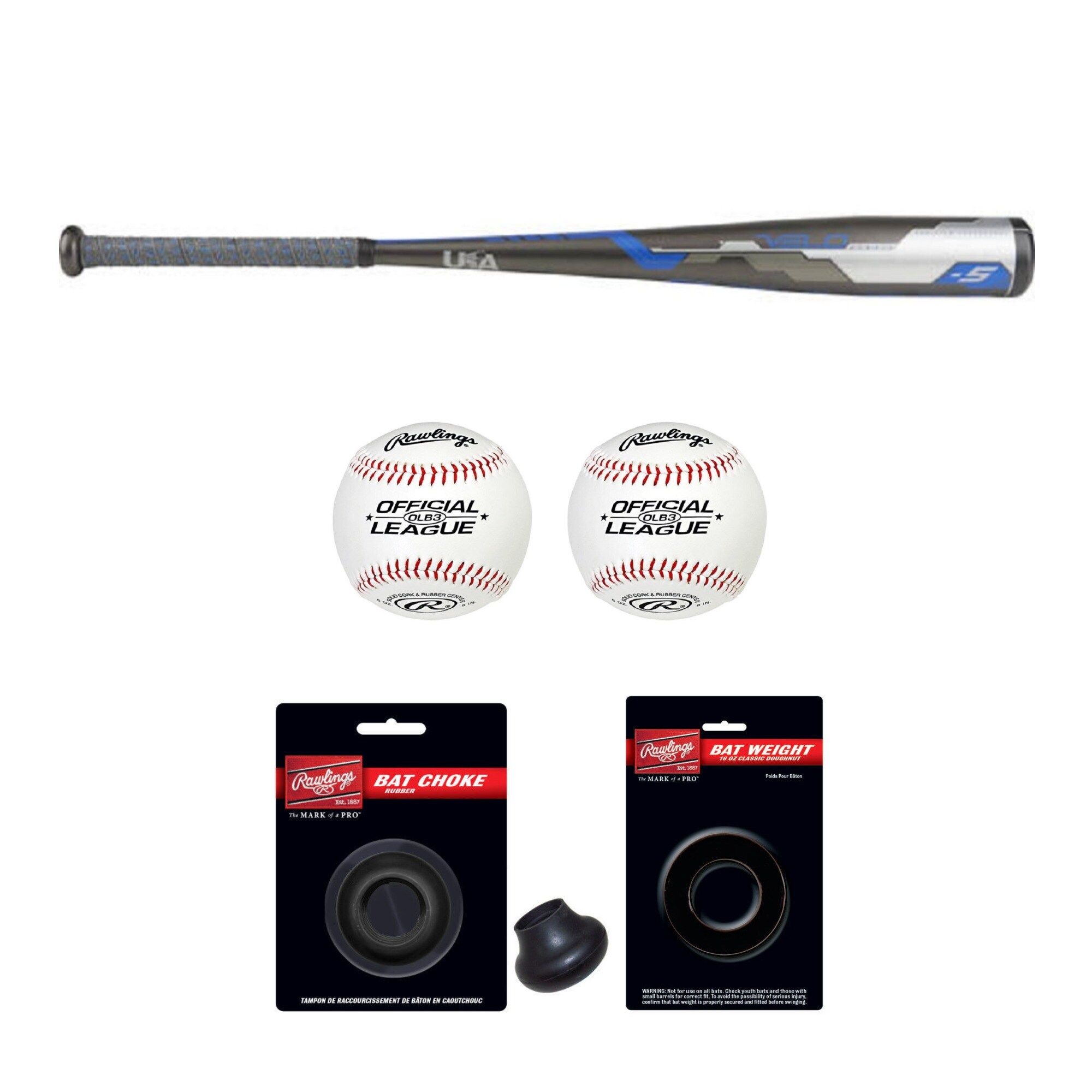 Shop Rawlings 2018 Velo Hybrid Youth Baseball Bat 30 25 Oz With Accessory Bundle Overstock 27793522
