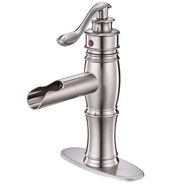 Shop Nickel Widespread Single Handle Bathroom Faucet Overstock