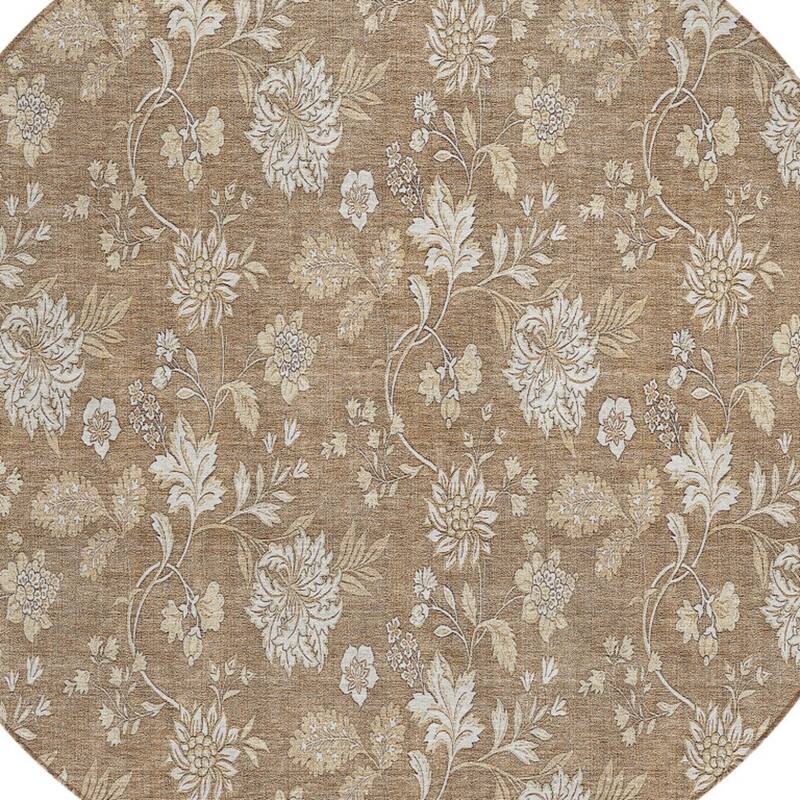 HomeRoots Floral Transitional Rectangle Outdoor Rug