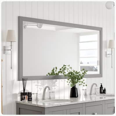Eviva New Jersey Bathroom Vanity Mirror Full Frame Grey 60X30 Wall Mount