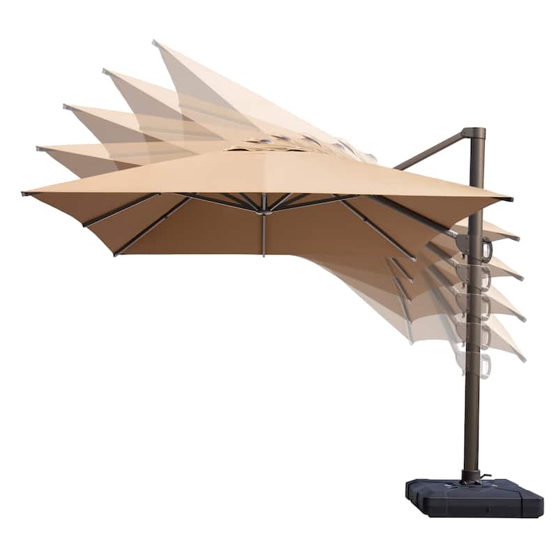 Luxury Outdoor Shade Canopy Patio Cantilever Offset Umbrella with 360-degree Rotation