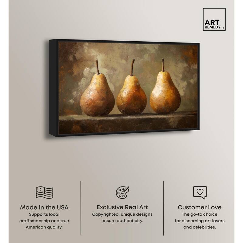 Pear Trio Canvas by Art Remedy