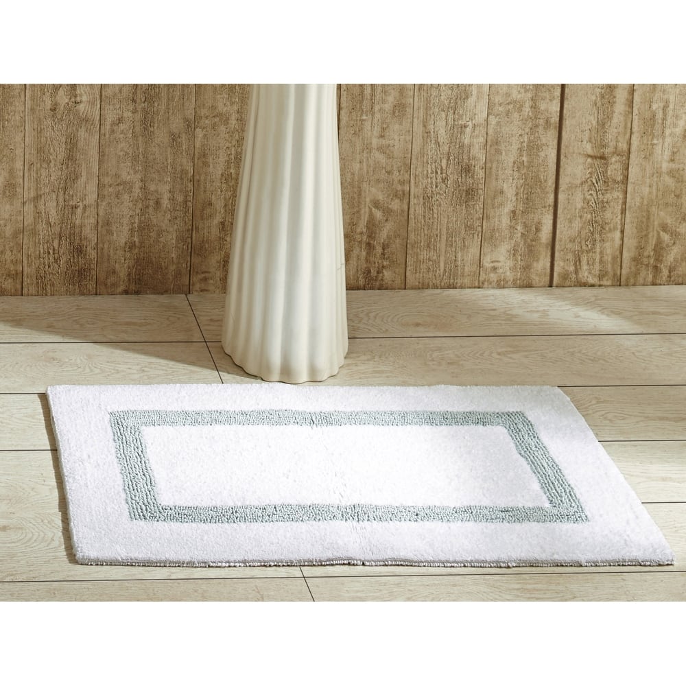 Better Trends Hotel Collection in Race Track 100% Cotton Super Absorbent Reversible Double Sided Machine Washable Bath Mat Rug