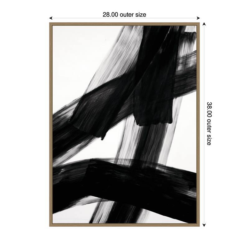 Kate and Laurel Black Mark No. 3 by Amy Lighthall Framed Canvas Wall Art Print