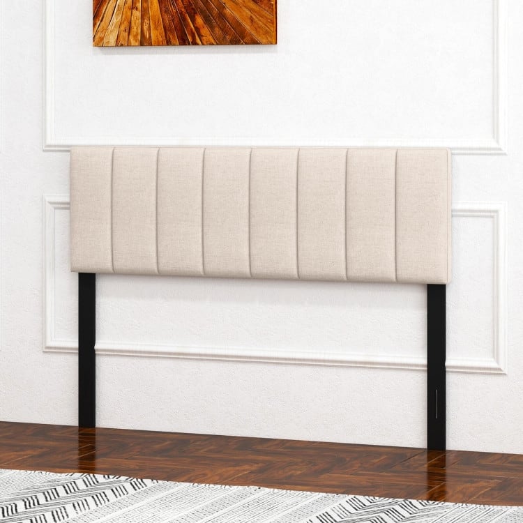 Linen Upholstered Headboard for Full and Queen Size Bed Frames