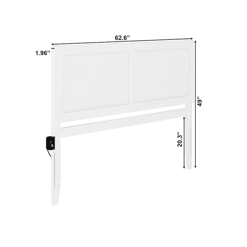 Rustic Solid Wood Farmhouse Queen Headboard in White with Timeless Country Charm and Sturdy Construction