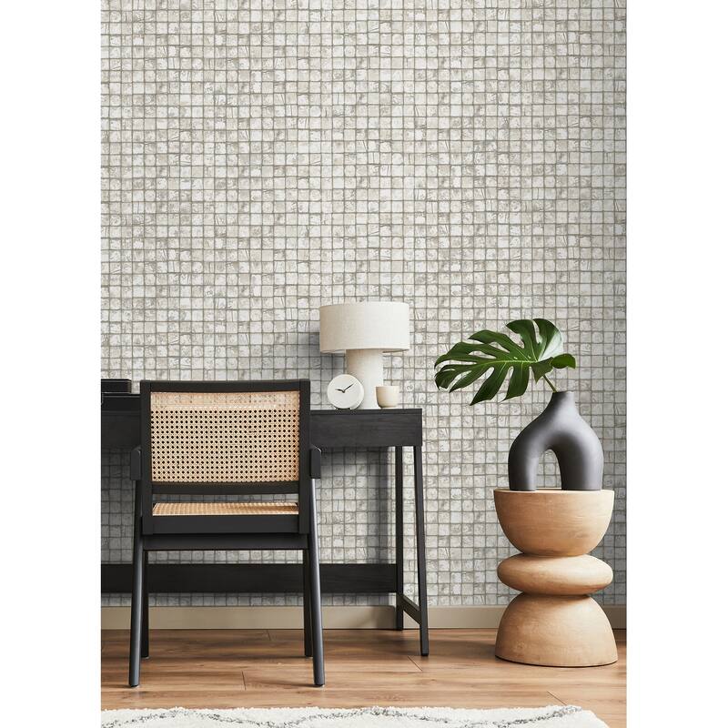 Advantage Kingsley Off-White Tiled Wallpaper