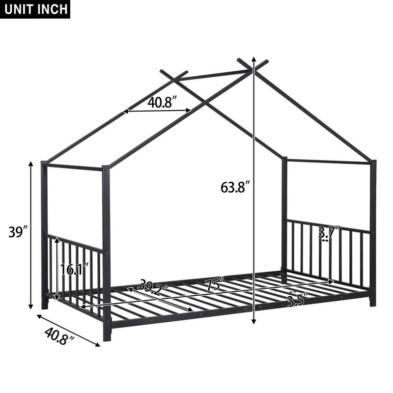 Metal House Platform Bed