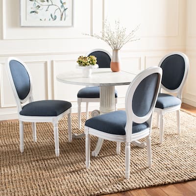 SAFAVIEH Dining Old World Holloway Navy Oval Dining Chairs (Set of 2) - 19.8" x 20" x 39"
