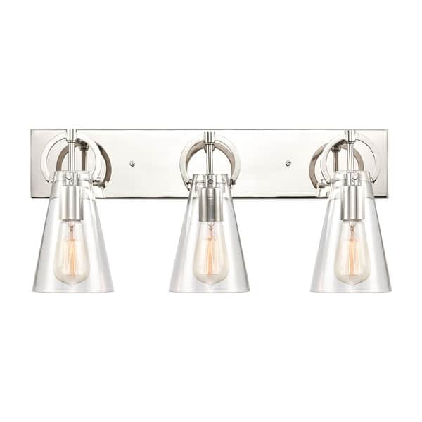 slide 1 of 3, Gabby 3-Light vanity light in Polished Nickel
