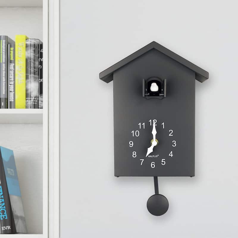 Walplus Grey Minimalist Cuckoo Table Clock 4 changeable birds