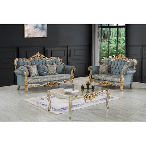 Buse Traditional Style 2 Pieces Living Room Set 1 Sofa 1 Loveseat